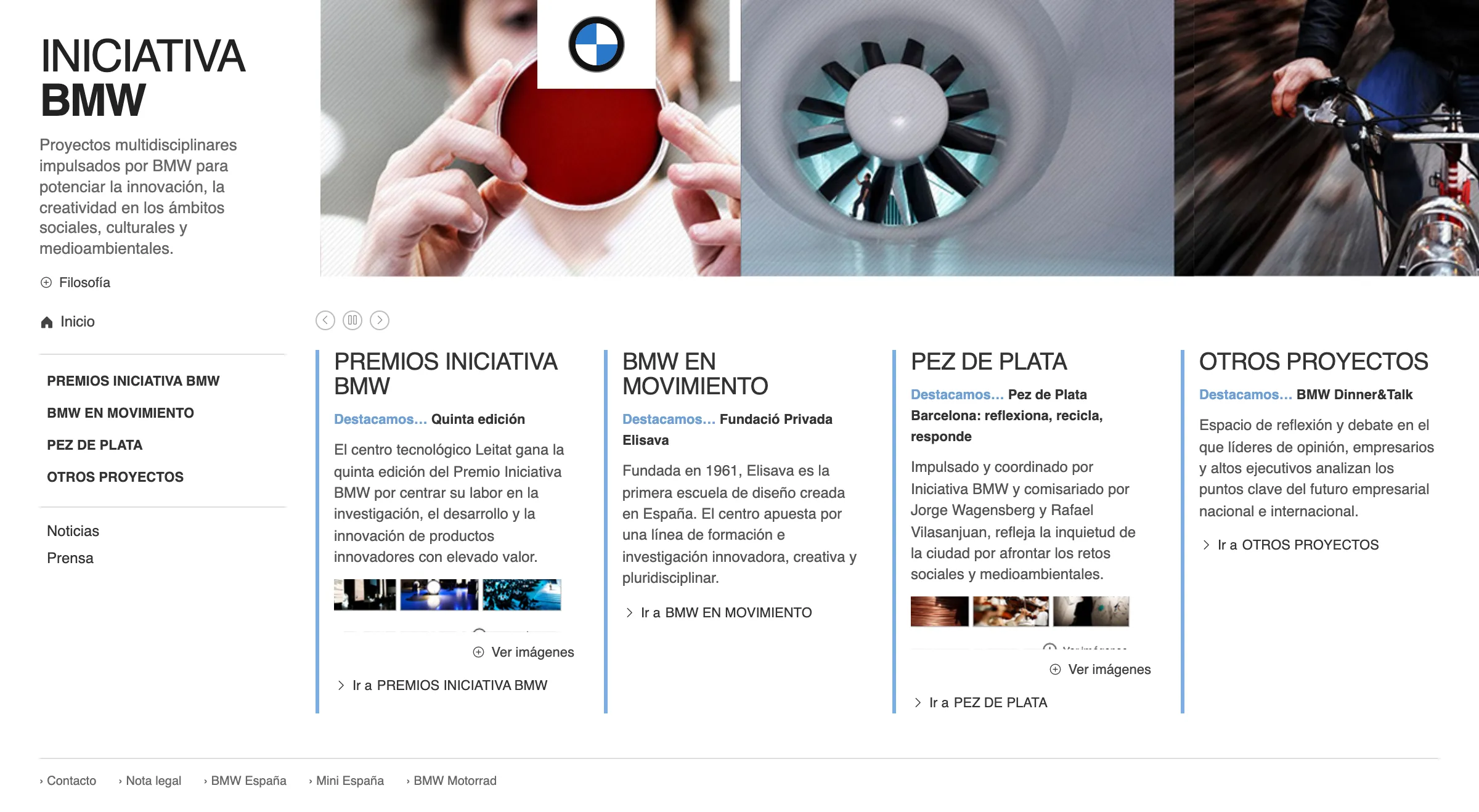 Home · las cuatro áreas en columnas