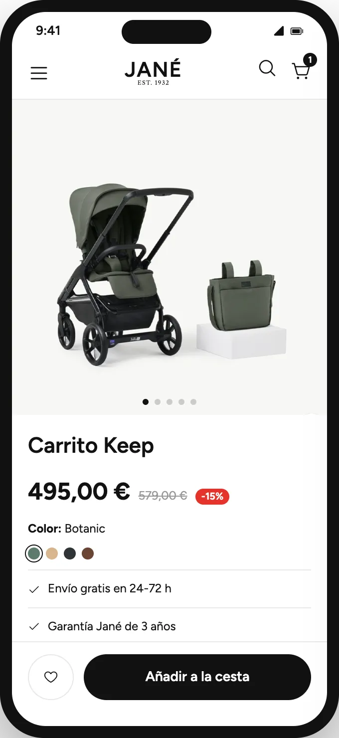 Mobile product page