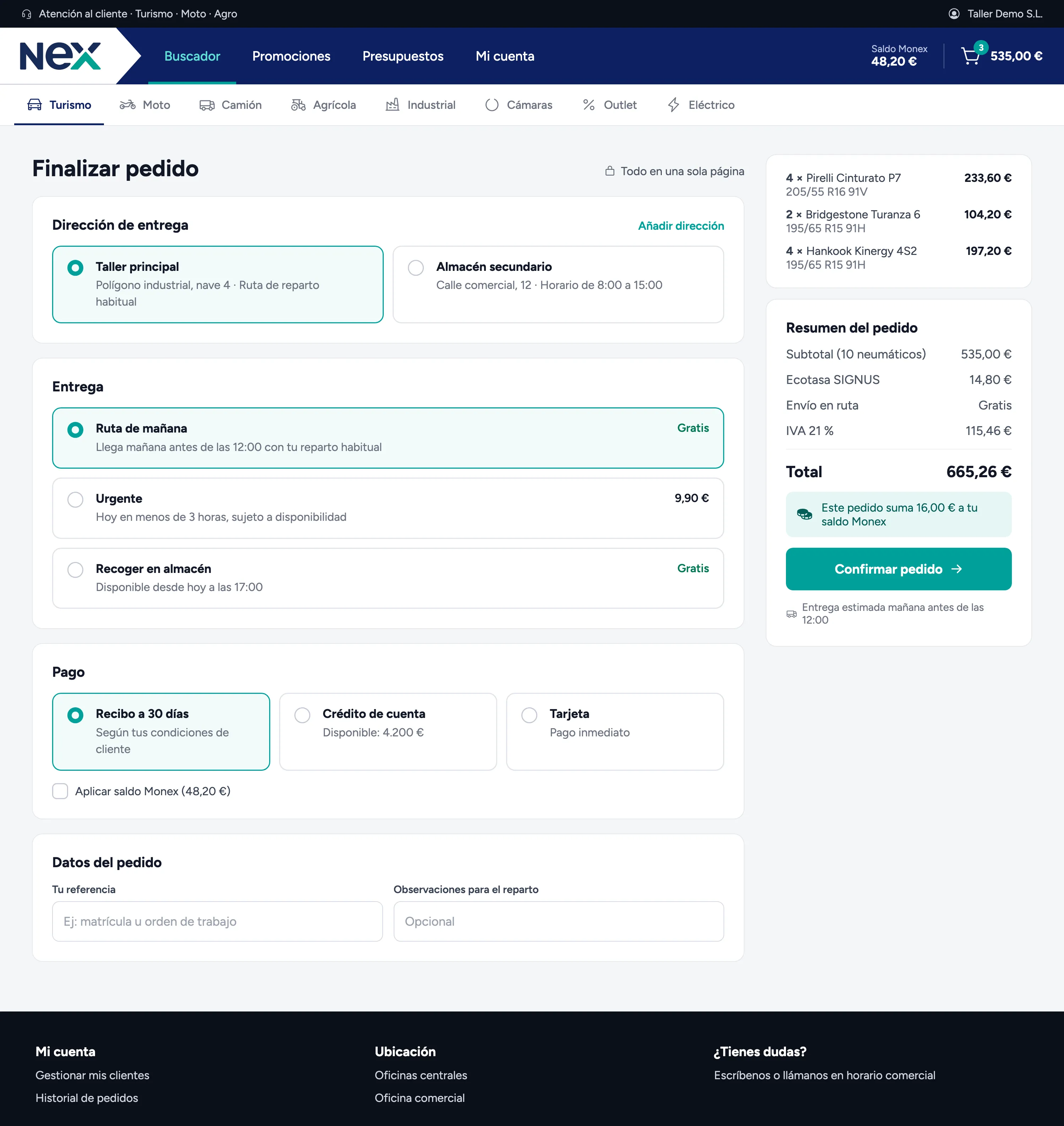 One-page checkout