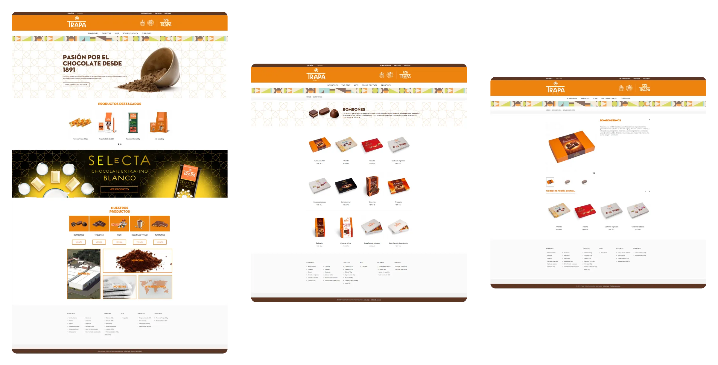 Home, category and product