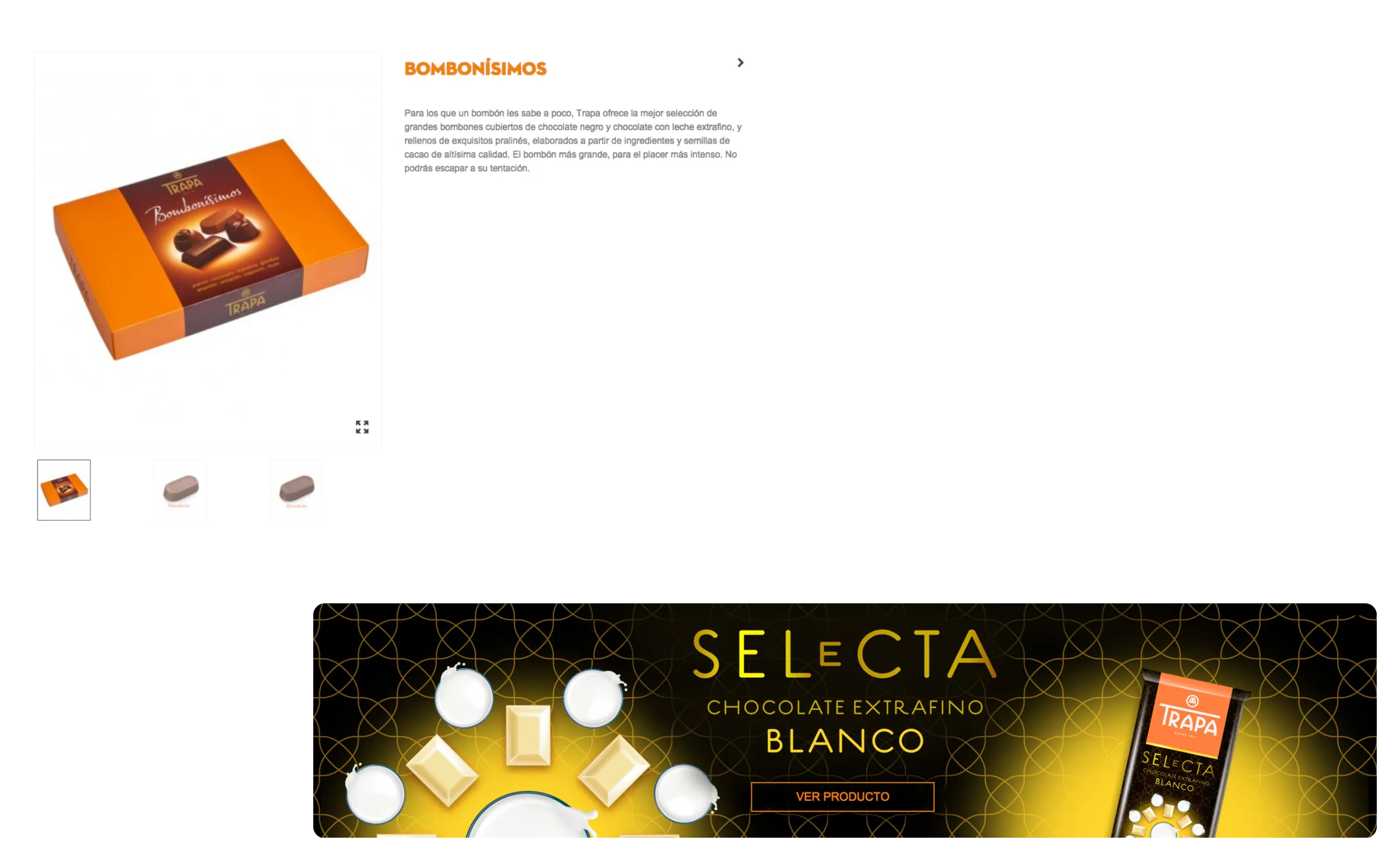 Product page and Selecta banner